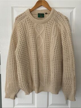 Handcrafted Cream Knit Sweater